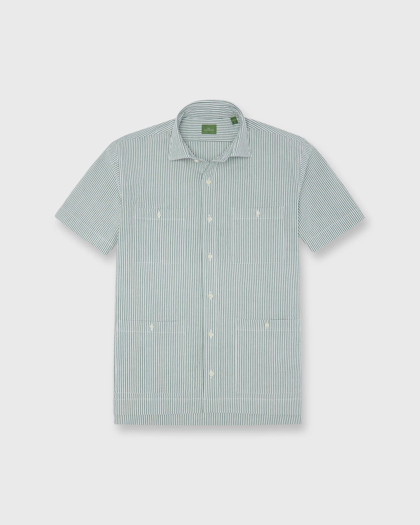 Sid Mashburn Marquez Shirt Green/White Seersucker