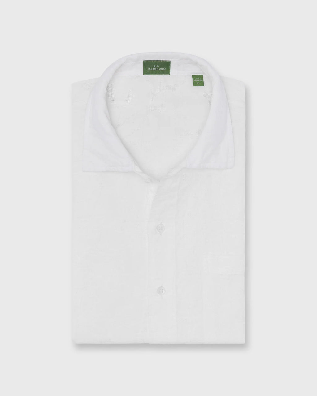 Sid Mashburn Ripley Shirt White Linen Jacquard
