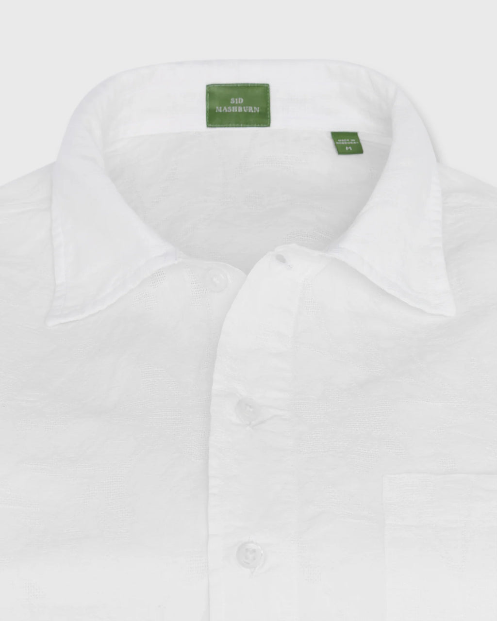 Sid Mashburn Ripley Shirt White Linen Jacquard