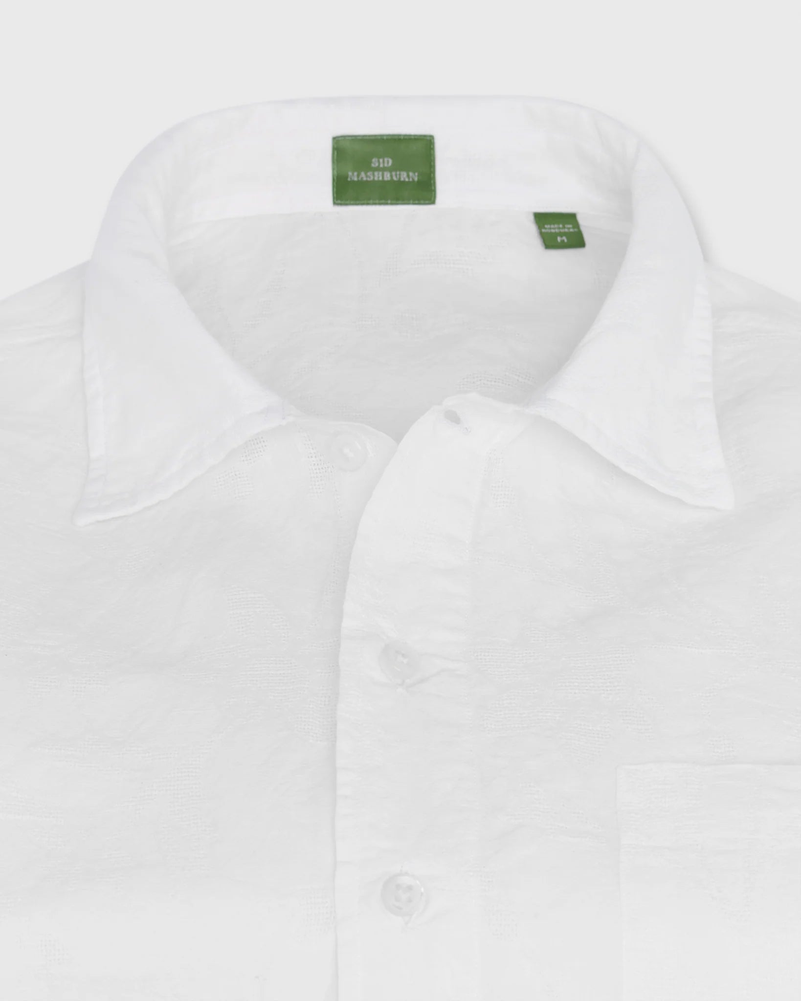 Sid Mashburn Ripley Shirt White Linen Jacquard