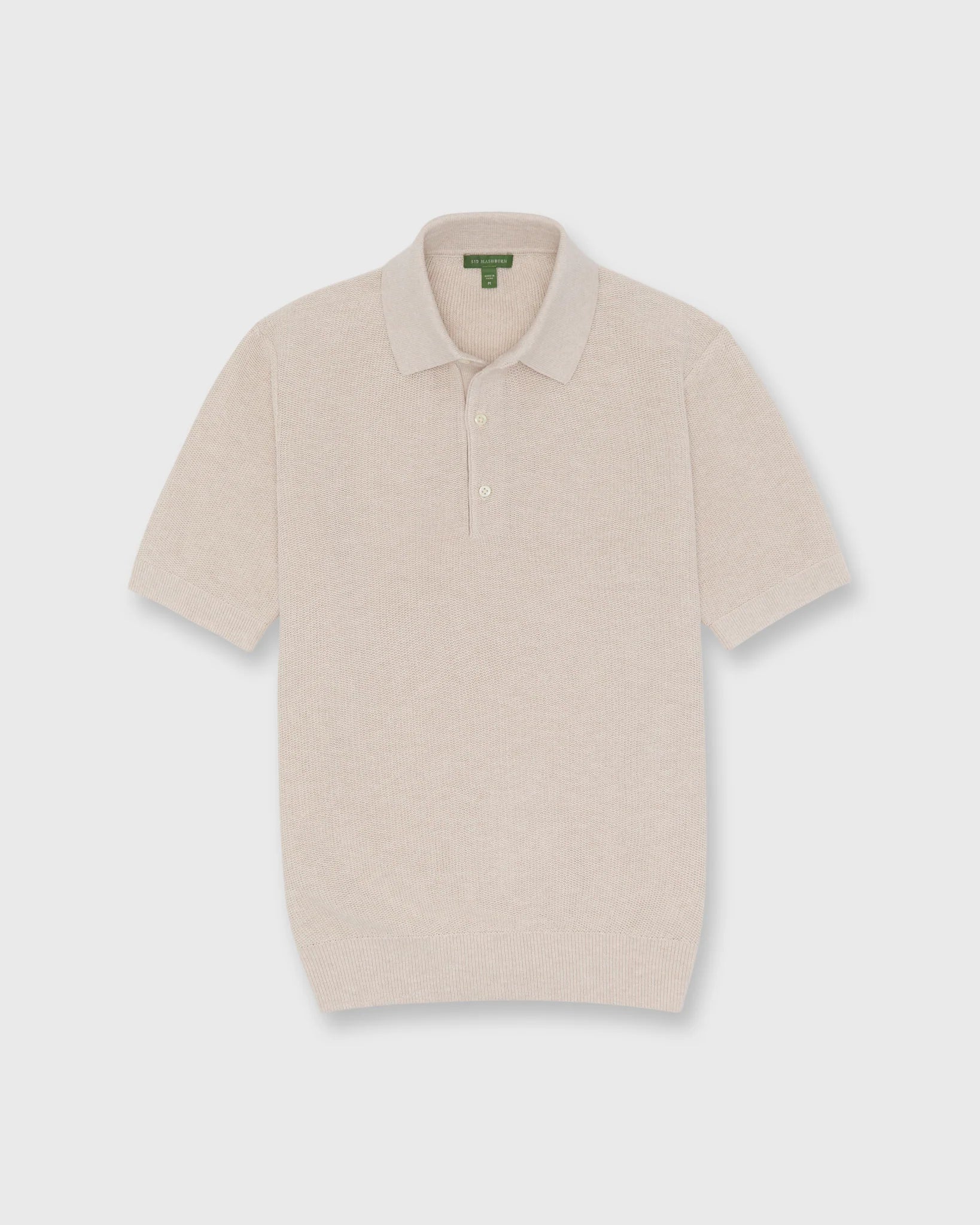 Sid Mashburn Textured Hyannis Polo Sweater Bone Cotton/Linen