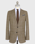 Sid Mashburn Vesper Blazer - Chocolate/Oat/Sky Glen Plaid Brushed Hopsack - product image