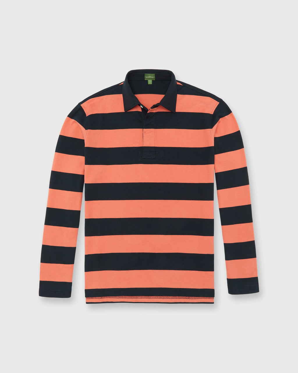 Sid Mashburn Rugby Shirt - Navy/Persimmon Pima Jersey - front product photograph