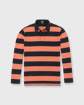 Sid Mashburn Rugby Shirt - Navy/Persimmon Pima Jersey - front product photograph