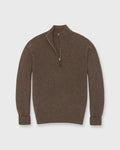 Sid Mashburn Half-Zip Sweater - Heather Brown Cashmere - front product photograph