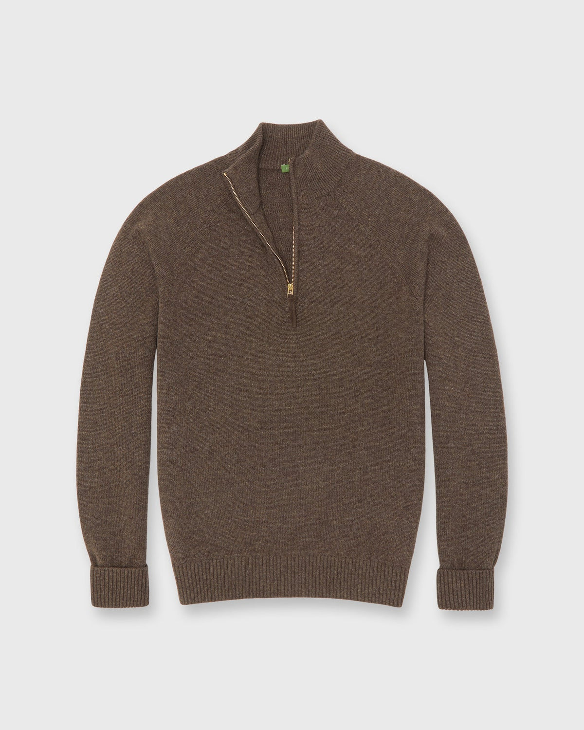 Sid Mashburn Half-Zip Sweater - Heather Brown Cashmere - front product photograph