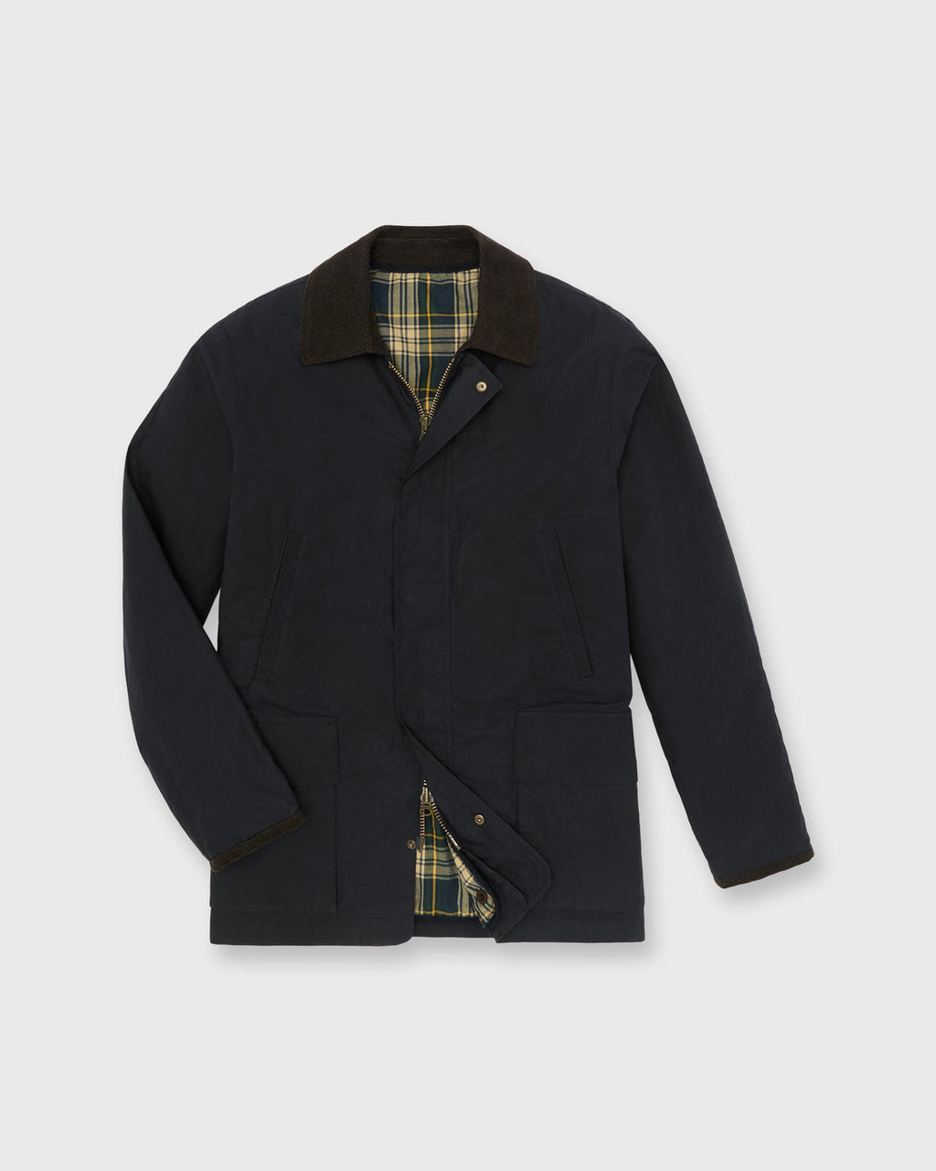 Sid Mashburn Cashpad Field Jacket - Navy Dry Waxed Poplin - front product photograph