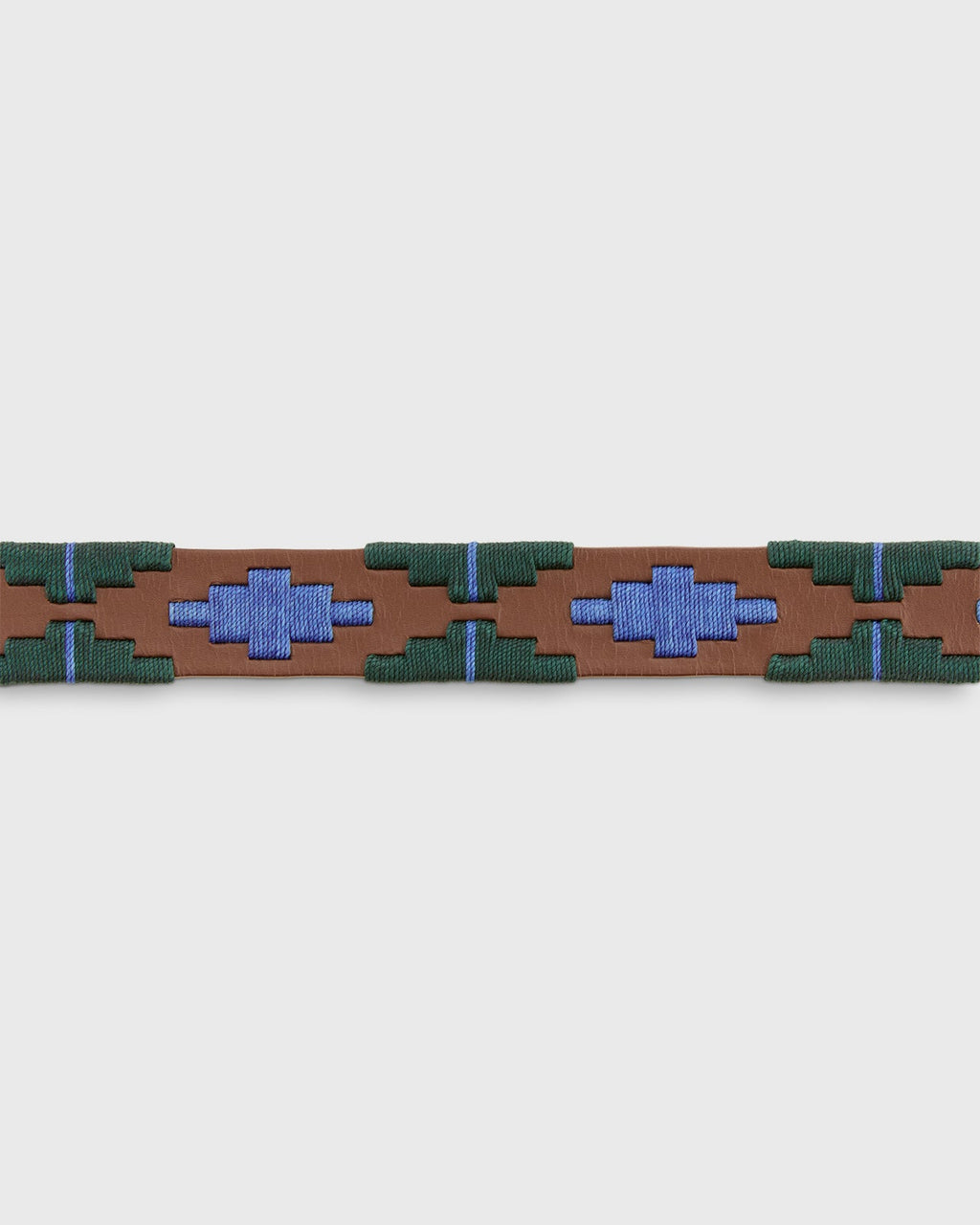 Sid Mashburn 1 1/8" Polo Belt - Blue/Forest Medium Brown Leather - image 2