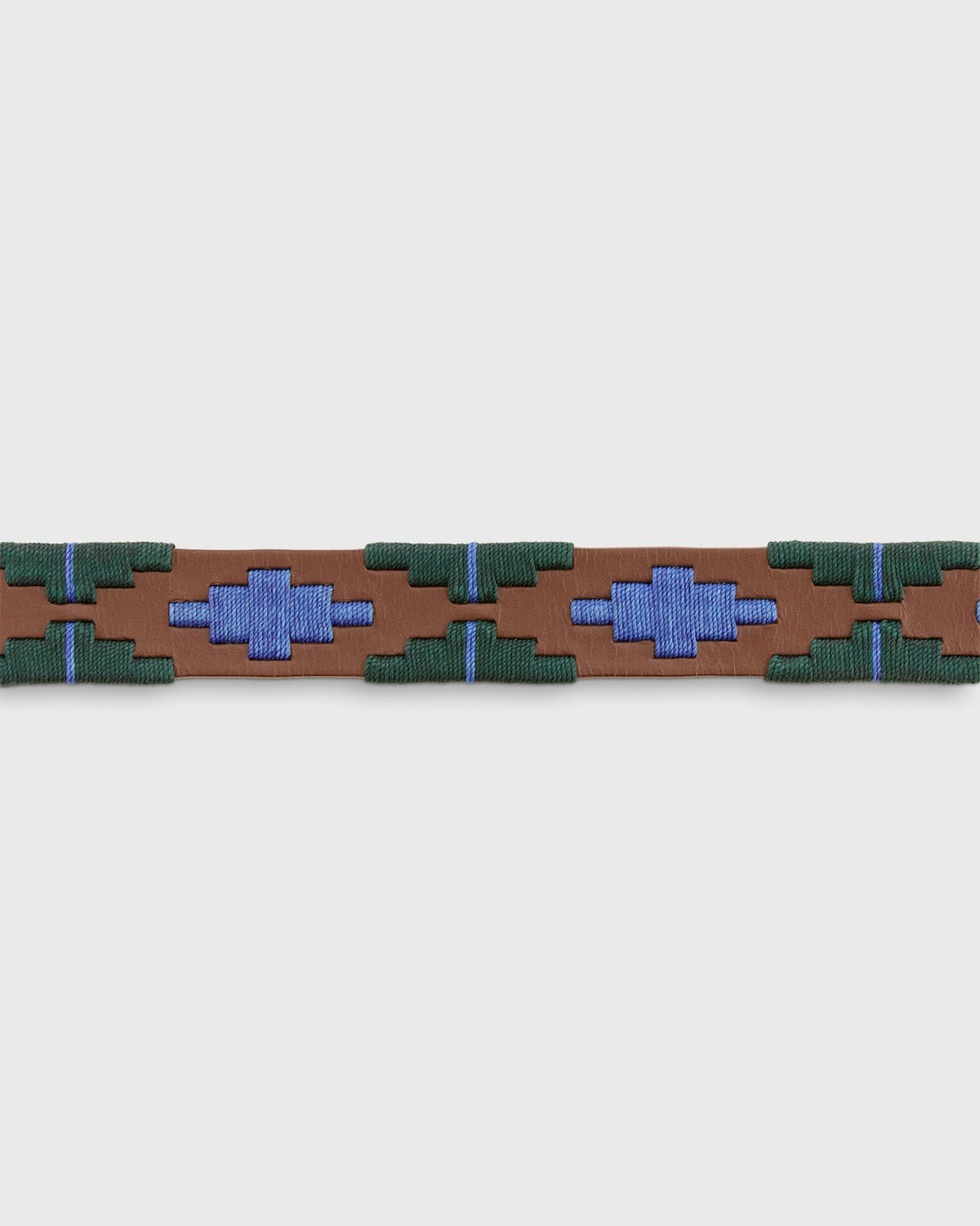 Sid Mashburn 1 1/8" Polo Belt - Blue/Forest Medium Brown Leather - image 2
