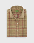 Sid Mashburn Otto Handmade Sport Shirt - Oat/Berry/Brown Plaid Corduroy - product image