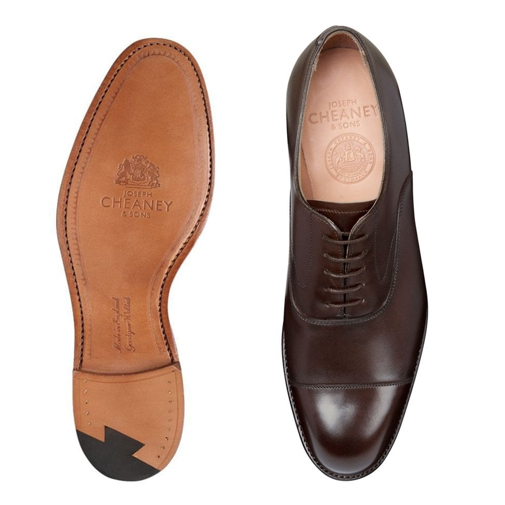 Joseph Cheaney Alfred Capped Oxford in Mocha Calf Leather