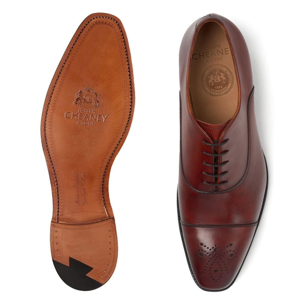 Joseph Cheaney Cambridge Oxford in Dark Leaf Calf Leather