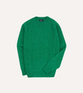 Drake's Brushed Shetland Cable Knit Crew Neck Jumper