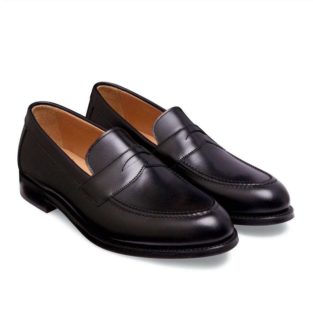 Joseph Cheaney Hadley EF Penny Loafer in Black Calf Leather