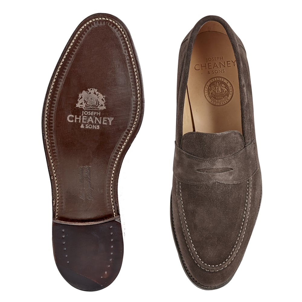 Joseph Cheaney Hadley EF Penny Loafer in Brown Suede