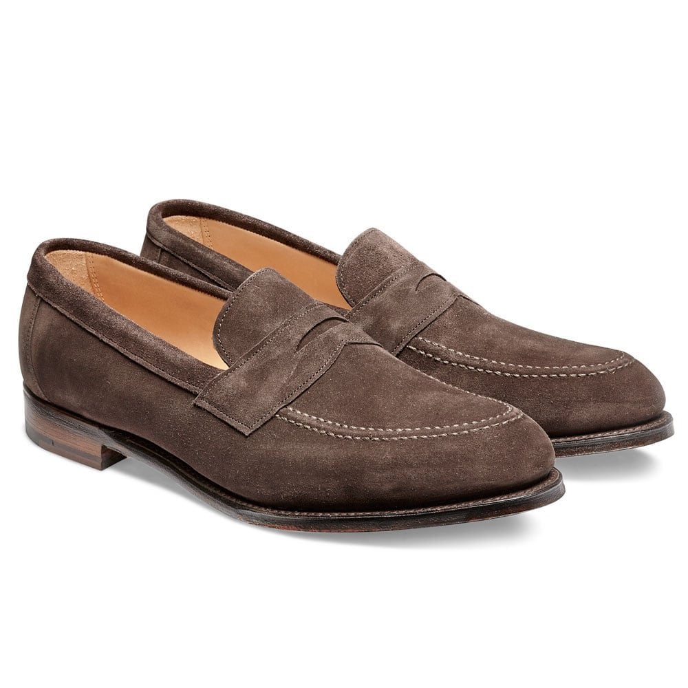 Joseph Cheaney Hadley EF Penny Loafer in Brown Suede