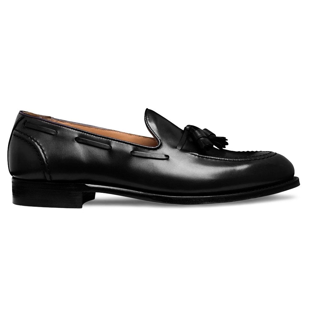Joseph Cheaney Harry II EF Tassel Loafer in Black Calf Leather