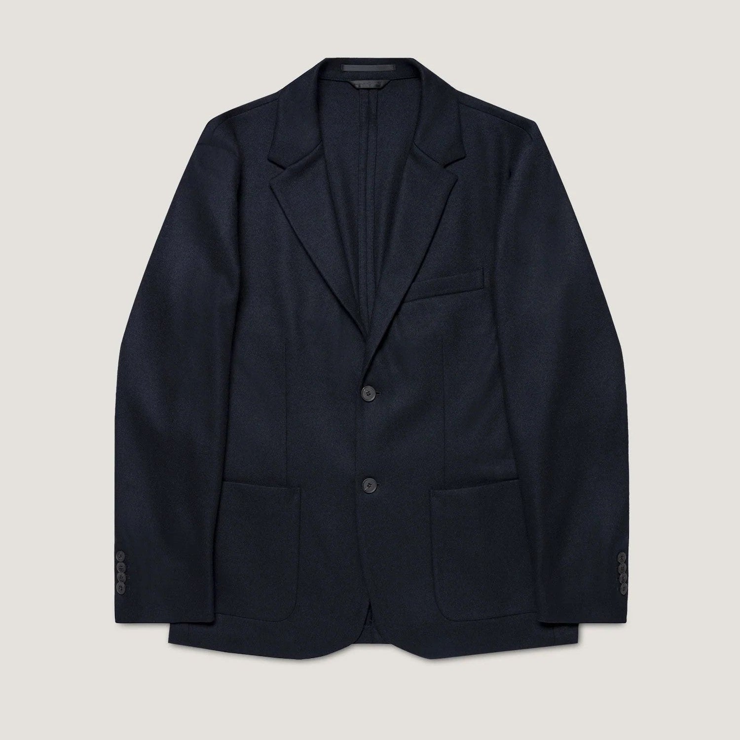 Sunspel Navy Boiled Wool Blazer