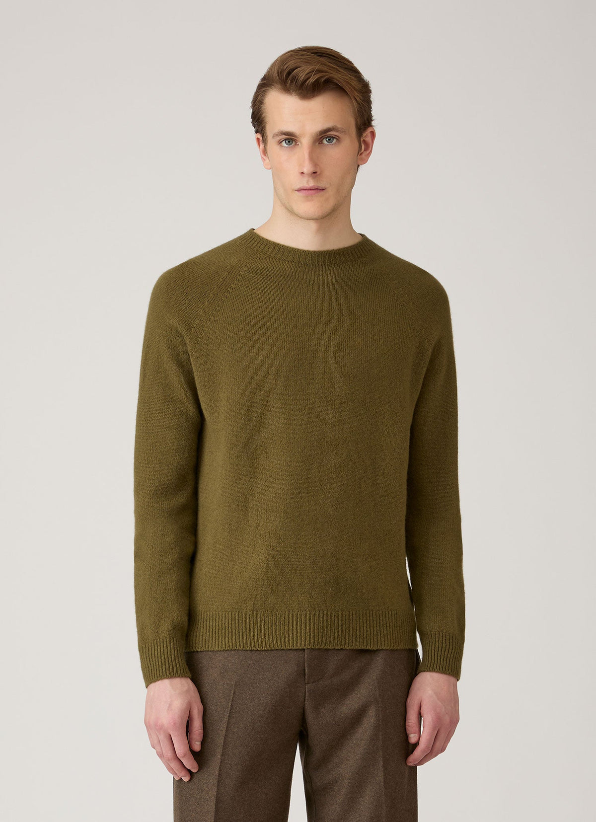 Sunspel Lambswool Crew Neck Jumper - Uniform - model view