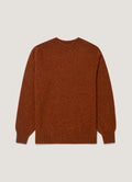 Sunspel Shetland Crew Neck Jumper - Dark Tobacco - garment front