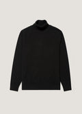 Sunspel Cashmere Roll Neck Jumper - Black - garment front