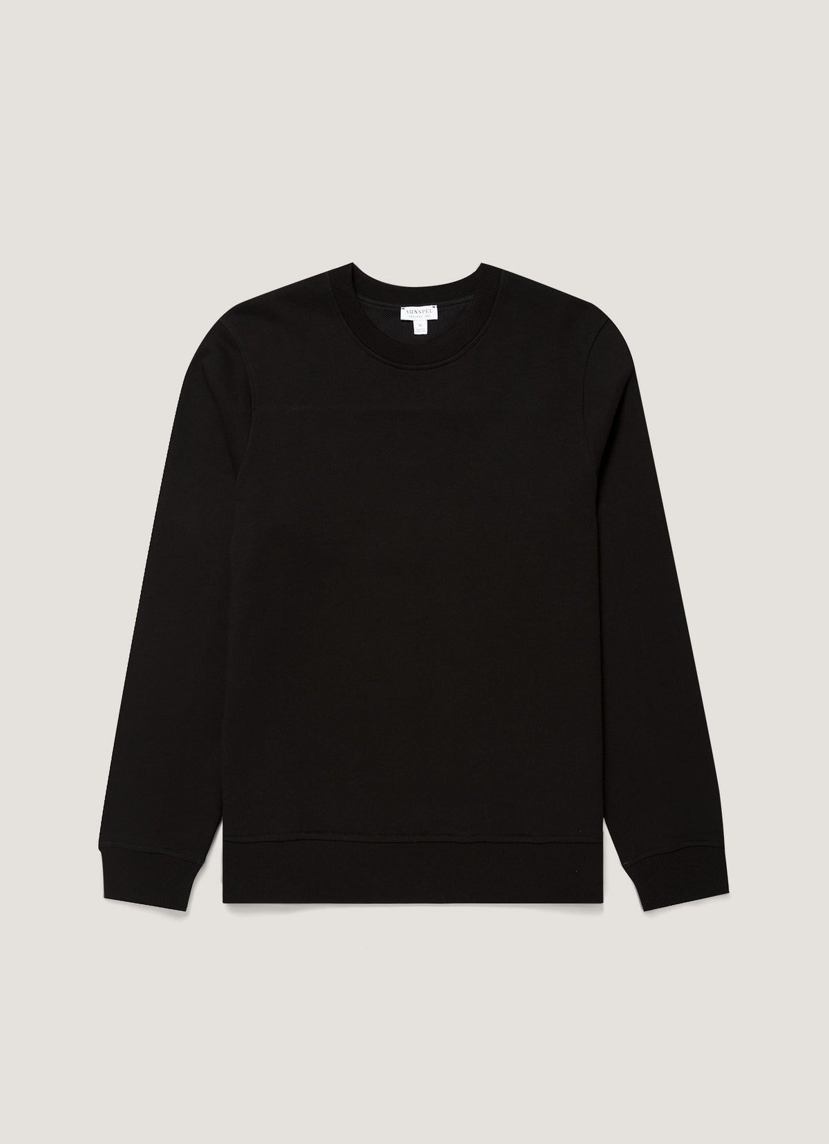 Sunspel Supima Loopback Sweatshirt - Black - garment front