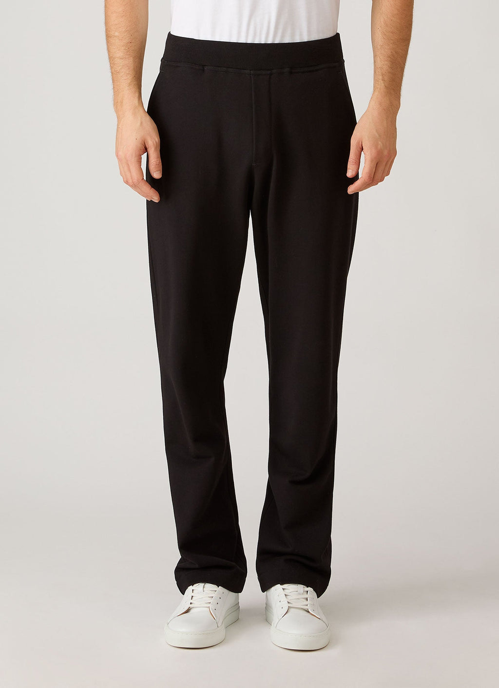 Sunspel Supima Loopback Sweatpants - Black - model view