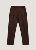 Sunspel Boiled Wool Trouser - Truffle