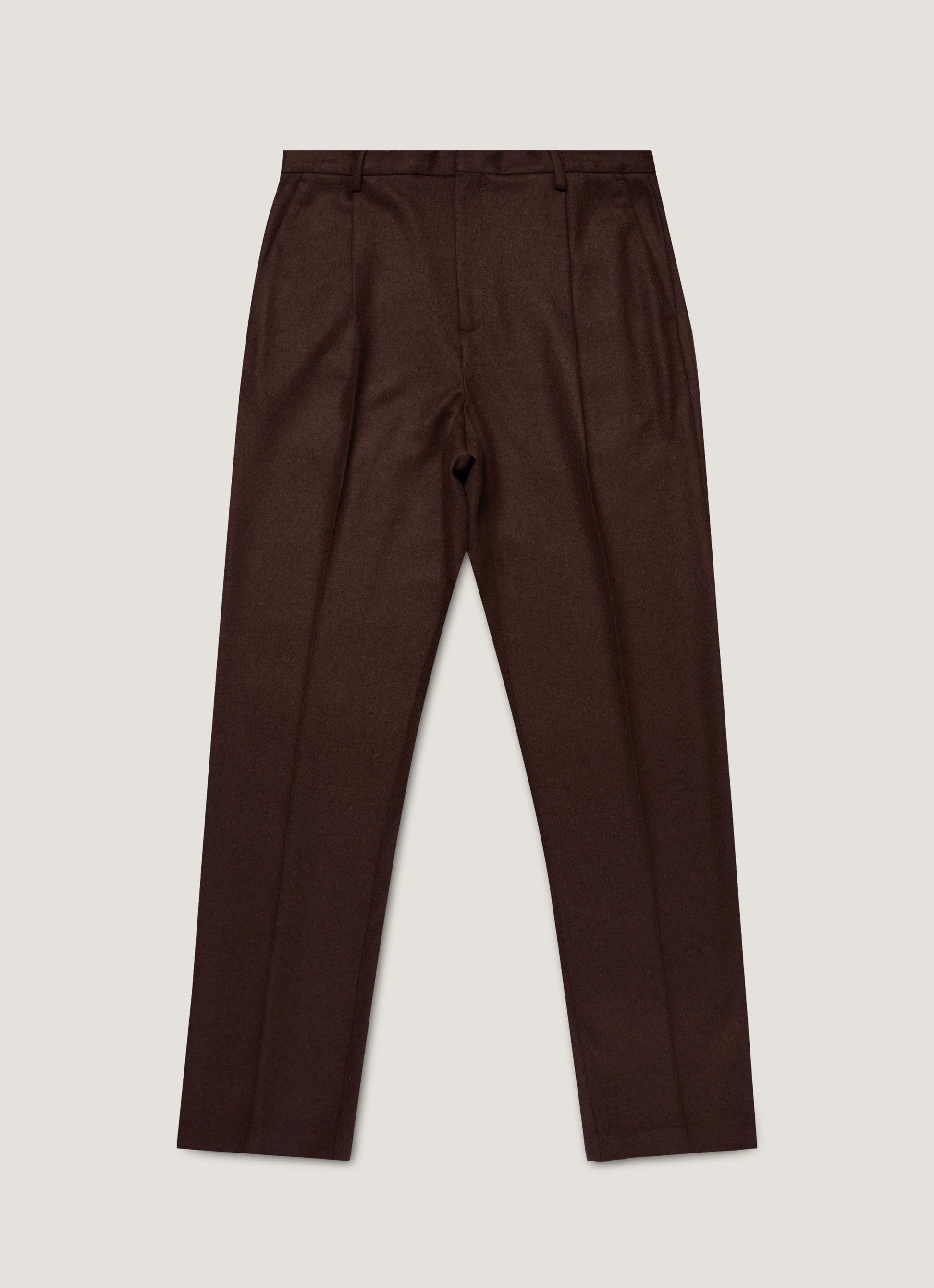 Sunspel Boiled Wool Trouser - Truffle