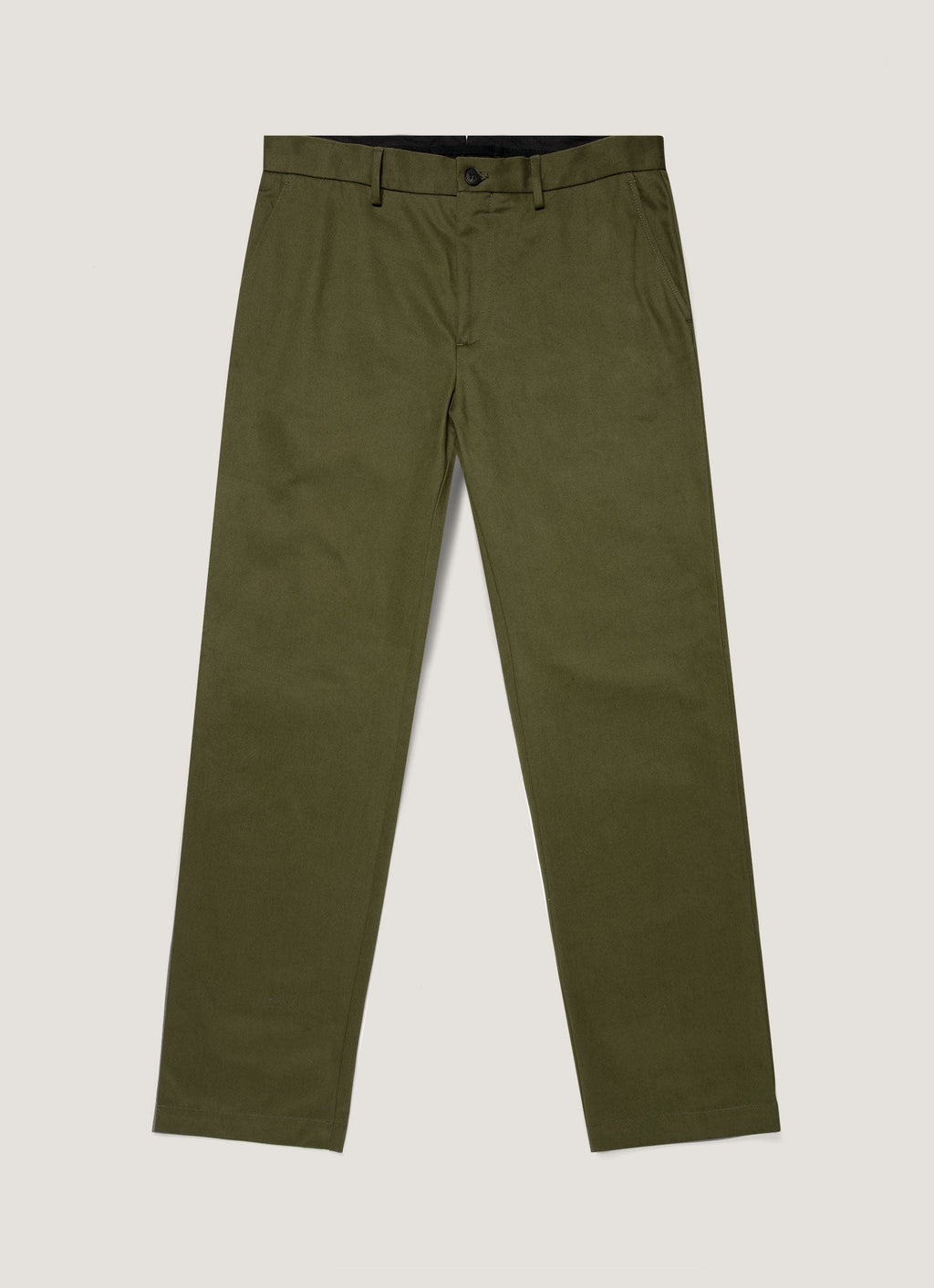 Sunspel Cotton Drill Trouser - Loden Green - garment front
