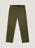 Sunspel Cotton Drill Trouser - Loden Green - garment front