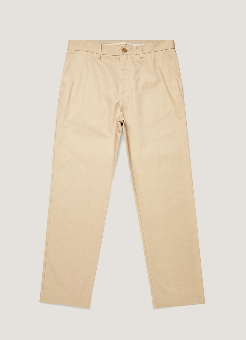 Sunspel Cotton Drill Trouser - Light Stone - garment front