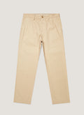 Sunspel Cotton Drill Trouser - Light Stone - garment front