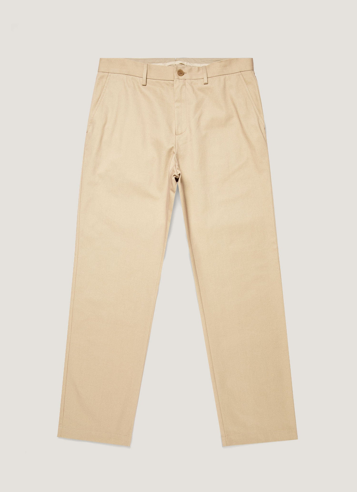 Sunspel Cotton Drill Trouser - Light Stone - garment front