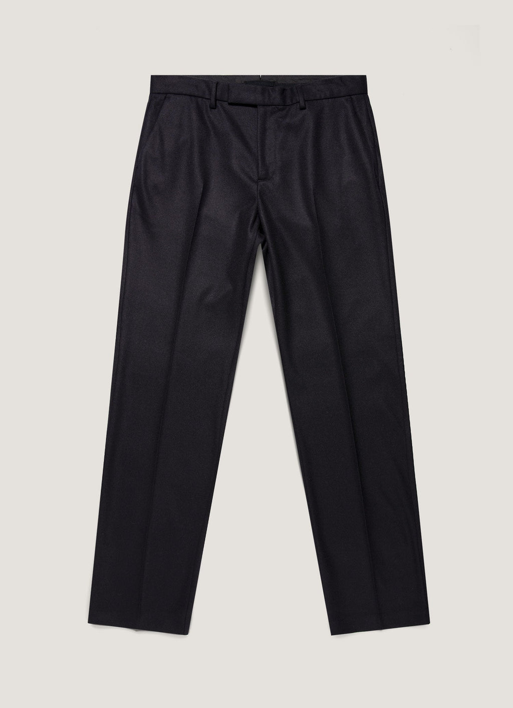 Sunspel Boiled Wool Trouser - Navy - garment front