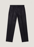 Sunspel Boiled Wool Trouser - Navy - garment front