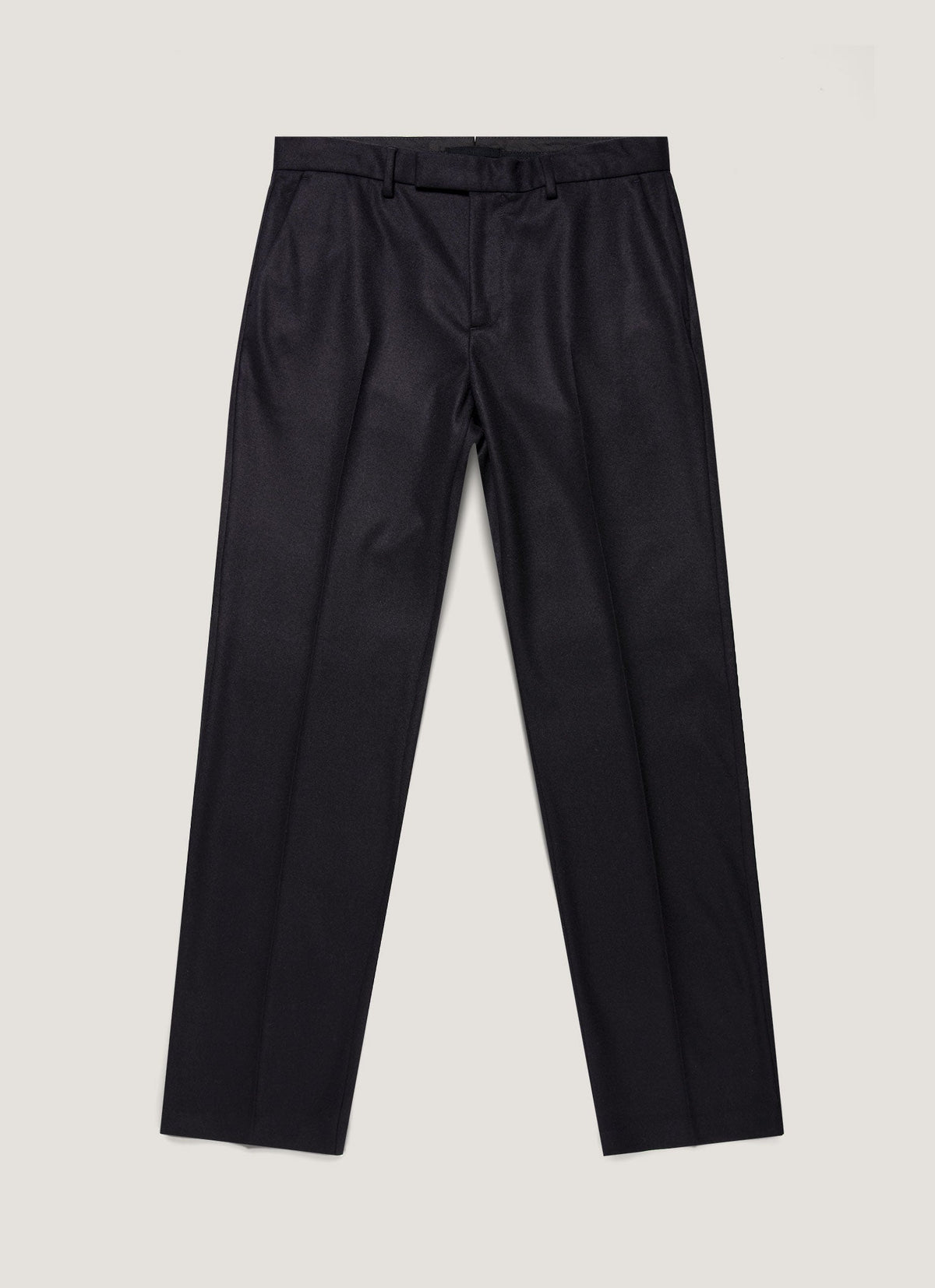 Sunspel Boiled Wool Trouser - Navy - garment front