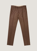 Sunspel Wool Cashmere Flannel Trouser - Light Brown Melange - garment front