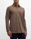 Sid Mashburn Men's Pique Cotton Polo Shirt In Heather Oat Pique