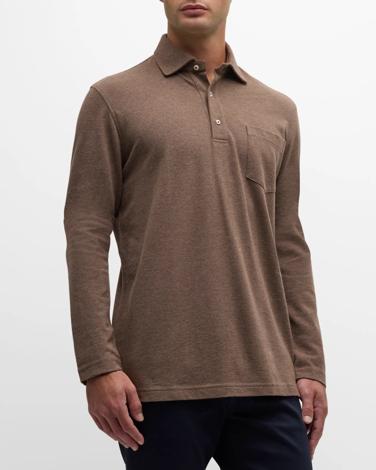 Sid Mashburn Men's Pique Cotton Polo Shirt In Heather Oat Pique