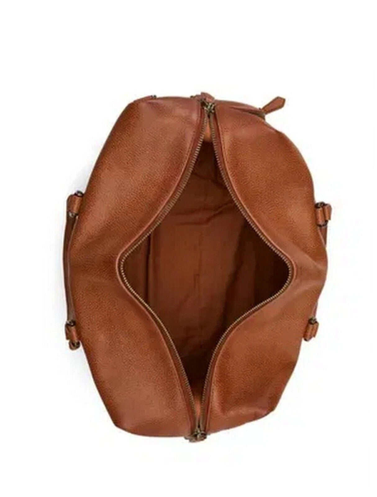 Polo Ralph Lauren Men's Pebble Leather Duffle Bag Weekender Saddle Brown