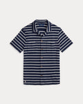 Ralph Lauern Striped Pointelle-Ribbed Camp Shirt