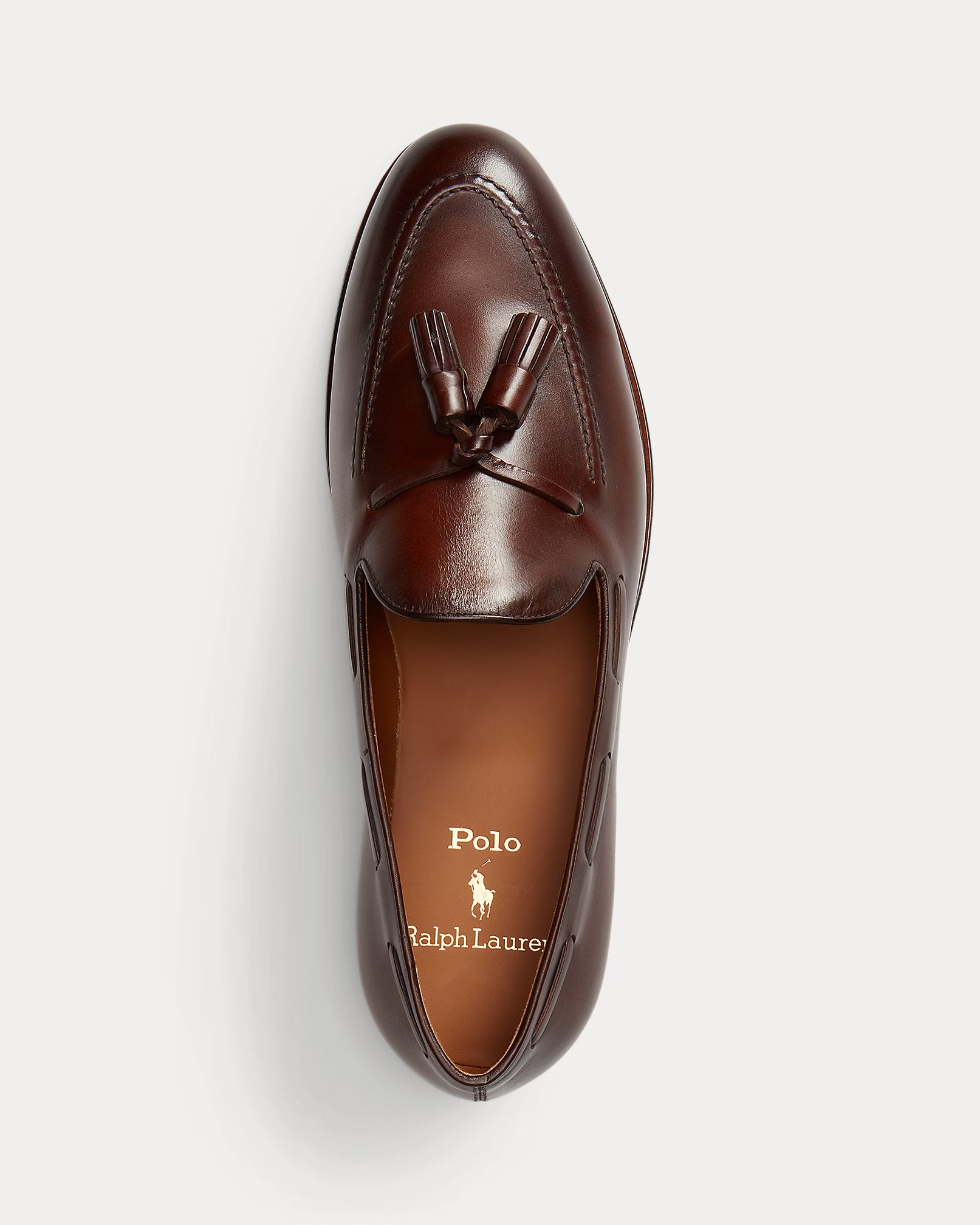 Ralph Lauren Maestra Tassel Calfskin Loafer Brown
