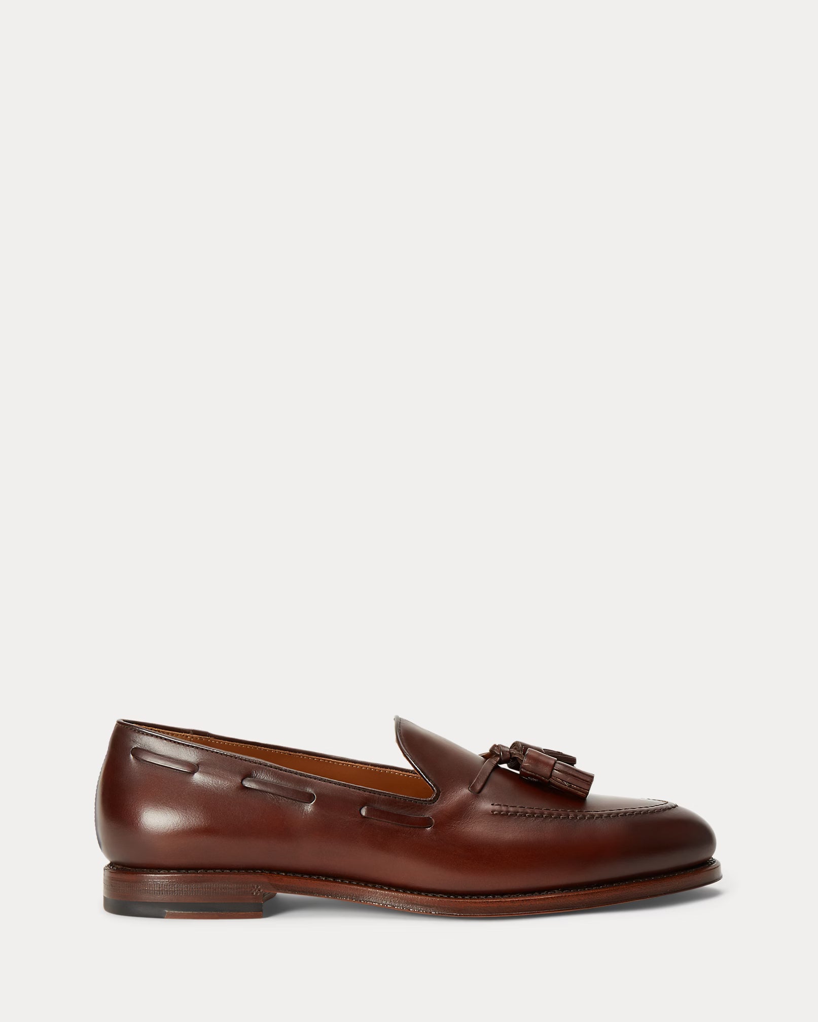 Ralph Lauren Maestra Tassel Calfskin Loafer Brown