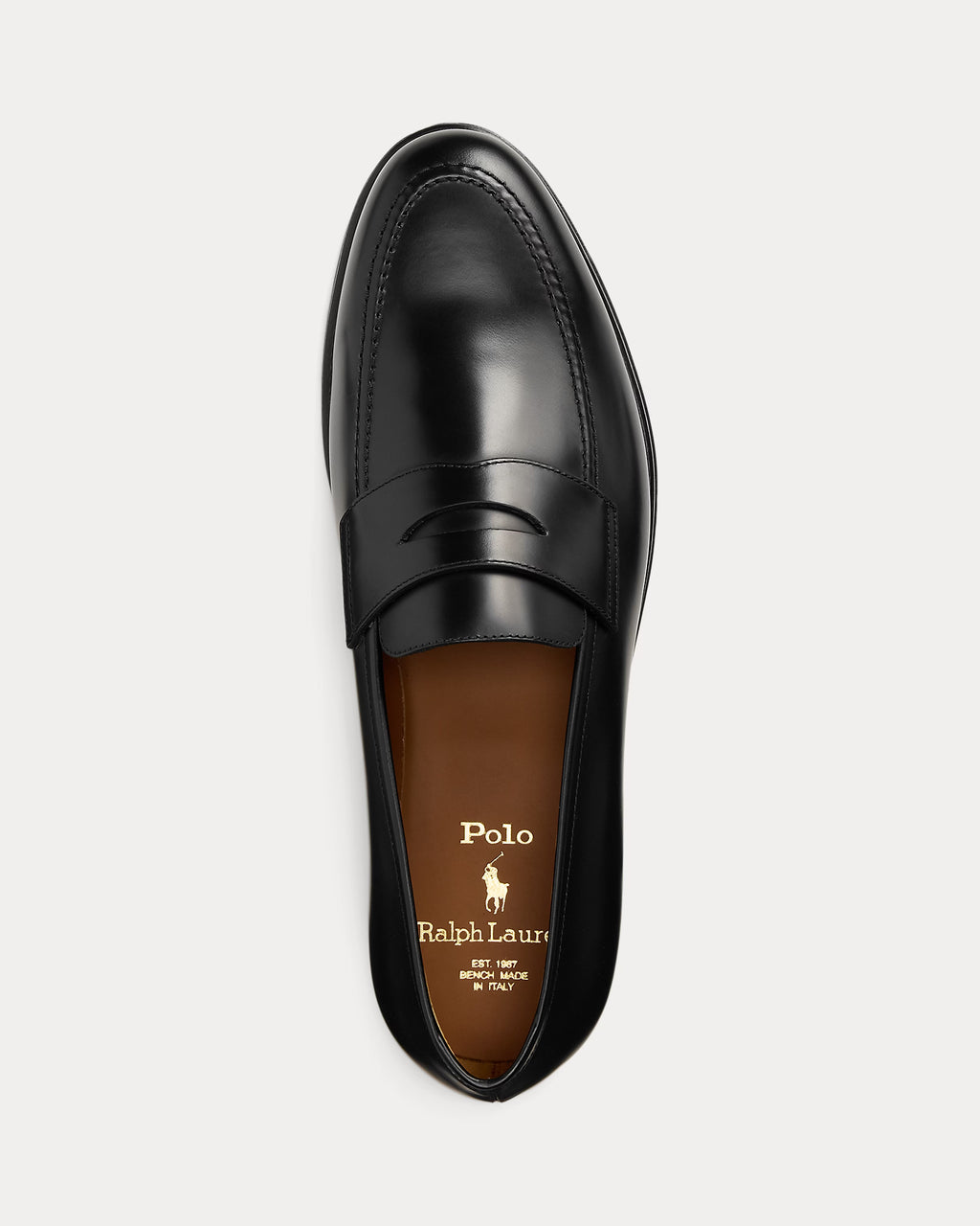 Ralph Lauren Maestra Calfskin Penny Loafer Black