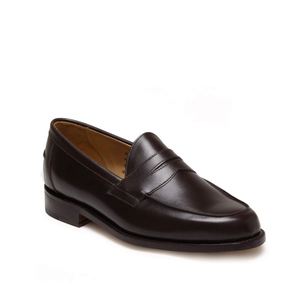Sanders Madrid Dark Brown Calf Buttseam Penny Loafer